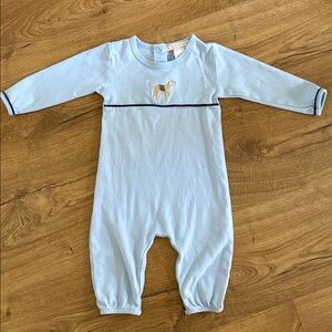 The Beaufort Bonnet Company Romper with Dog Embroidery 6-12 Months EUC